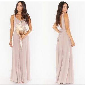 Soft Beige Chiffon Jenn Maxi Dress